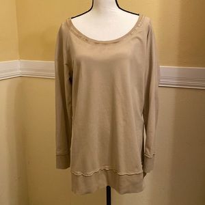 Boston Proper Sport Long sleeve Shirt; Large; Tan in color.